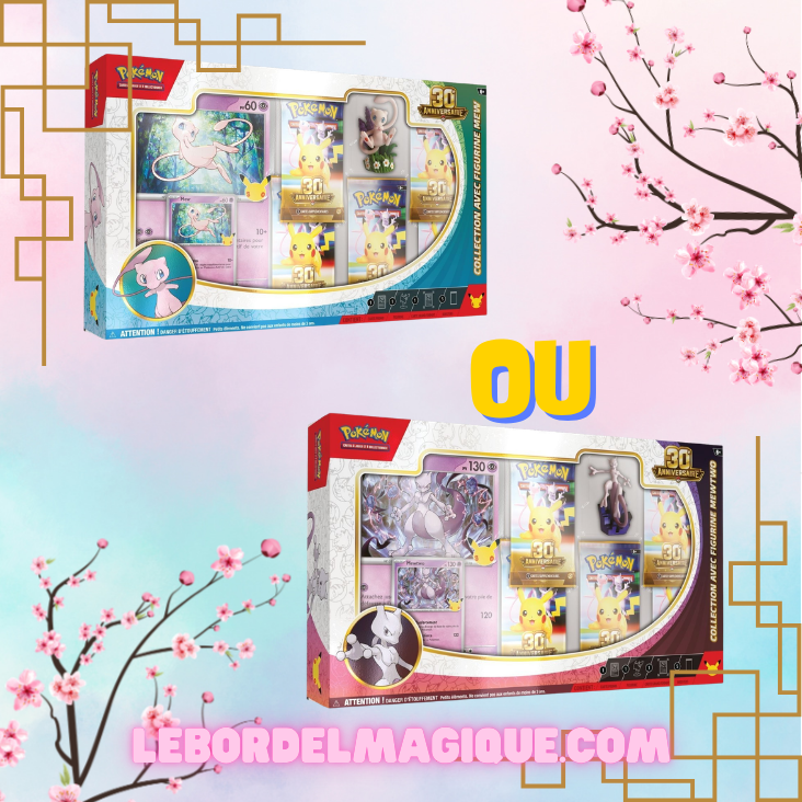 Coffret figurine Mew / Mewtwo Pokémon 30th FR