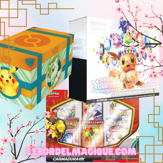 Lot 8.5 : 1 Coffret Pikachu/1Coffret Carmadura/ 1 ETB 8.5